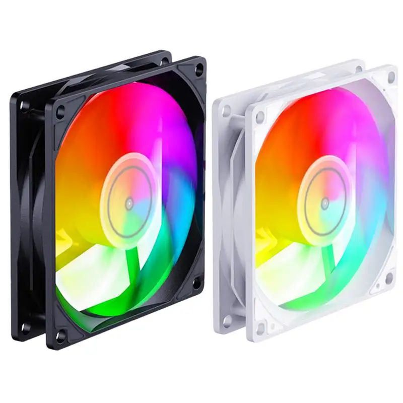 For Refer To Description Computer Cooling Fan RGB 9-Leaves Design Computer Case Fan 4pinComputer Case Air Cooling Argb