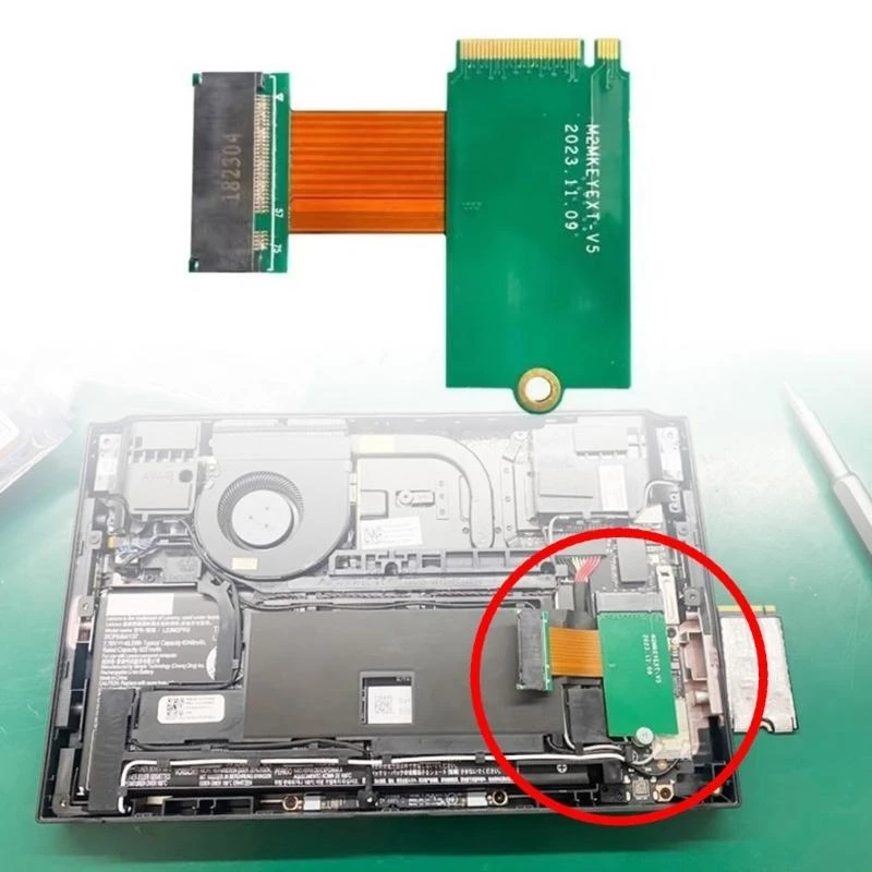 587B for Legion Go Modification Transfer Board 2240 to 2280 NVMe M.2 Adapter 90Degree