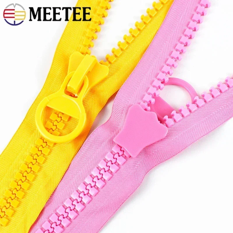 2/5Pcs Meetee 25cm 20# Extra Large Resin Zipper No Endless Lock Pocket Zippers for Wallet Pencil Bags Zip Sewing DIY Accessories