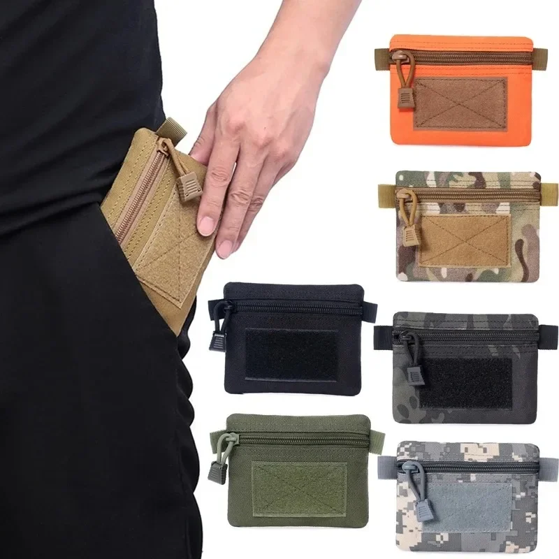 Tactical Molle EDC Pouch Wallet Mini Waist Pack Purses Portable Camping Hiking Hunting Bag Outdoor Zipper Card Key Holder Pocket