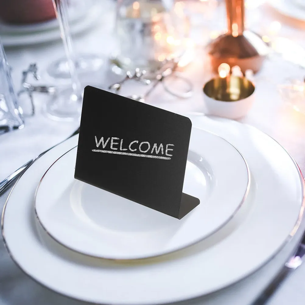 5Pcs Table Chalkboard Sign Desktop Standing Message Board Reusable Erasable Mini Chalkboard for Restaurant Buffet Party Wedding