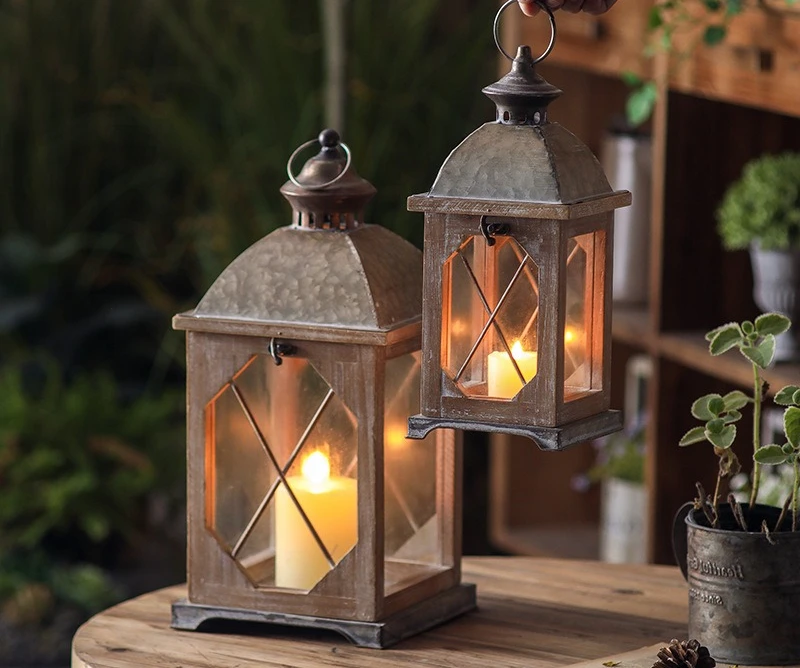 

European and American candle holders, outdoor courtyard windproof and rainproof candle holders, personalized home decoration cra