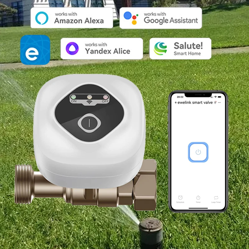 eWelink APP WiFi Smart Valve DN15 /DN20 /DN25 Smart Water Shutoff Automated Ball Valve Wireless Control Alexa Google Assisant