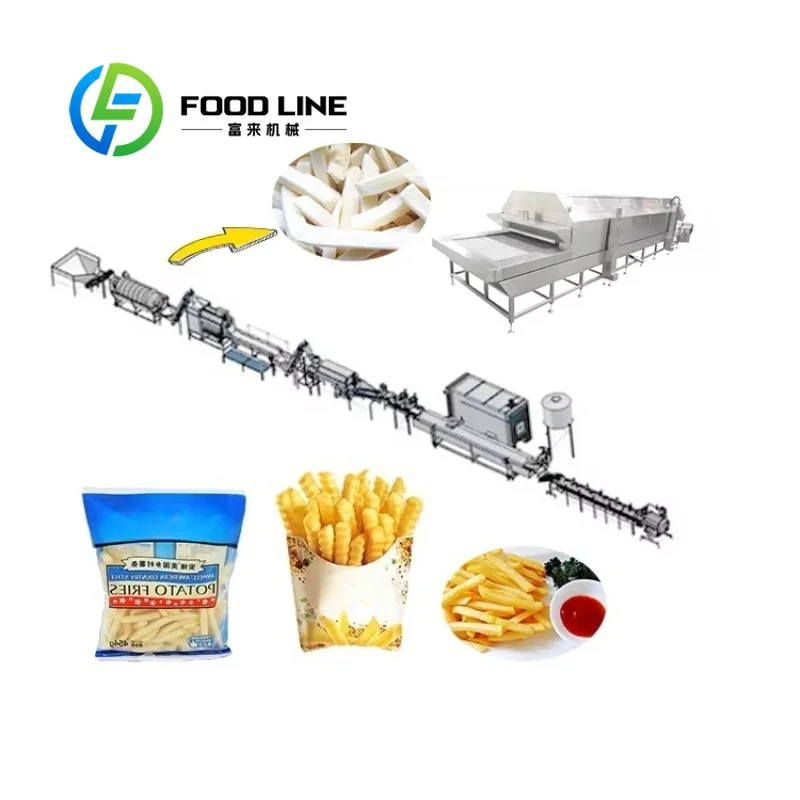 Humid Workshop French Fry Production Line Matches Anti-Corrosion Continuous Frying Machine For Coastal Seafood Food Factories