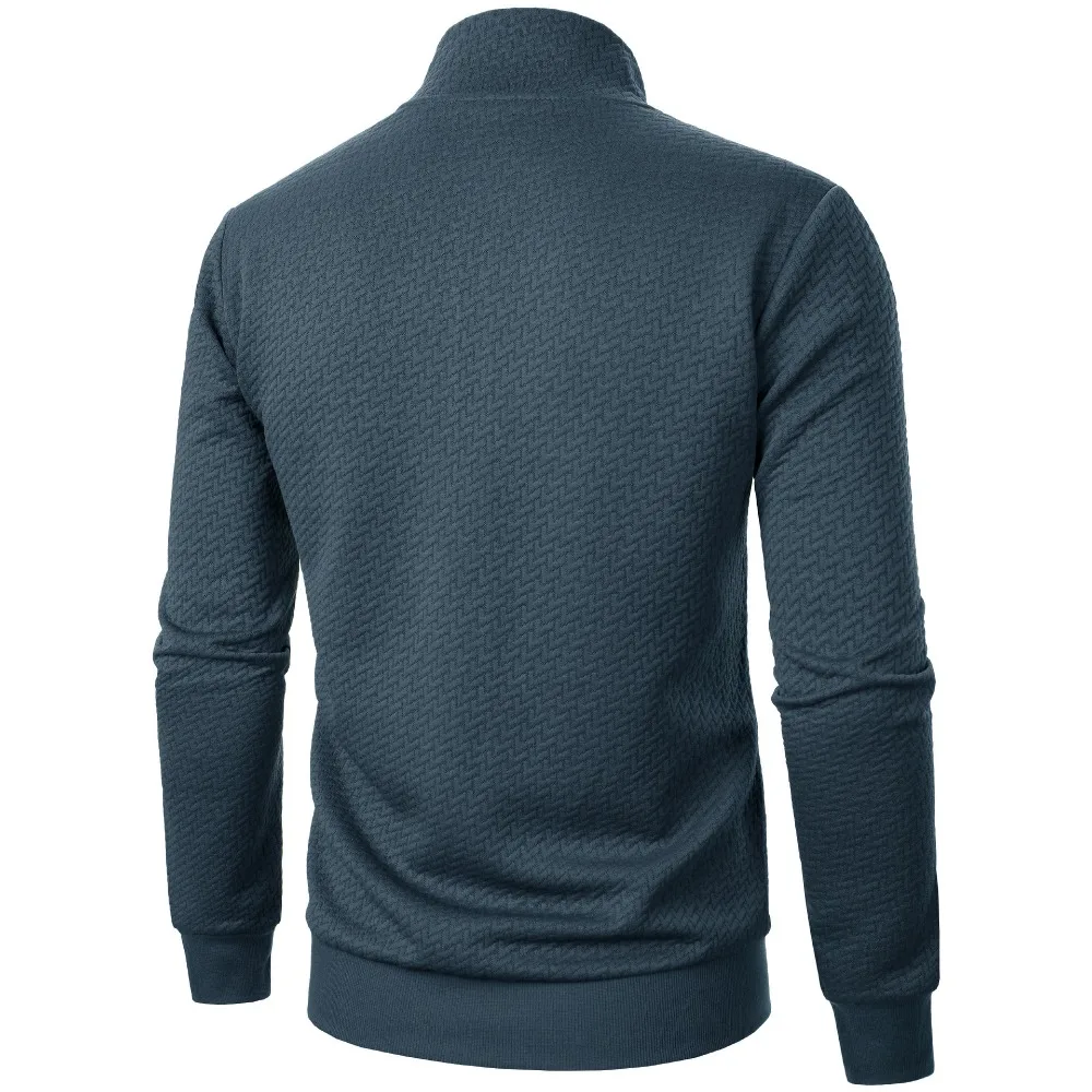 New Spring Autumn Zipper Stand Collar Hoodie Coat Men's Casual Jacquard Cardigan Sweatshirts Jackets for Men Contrast Color