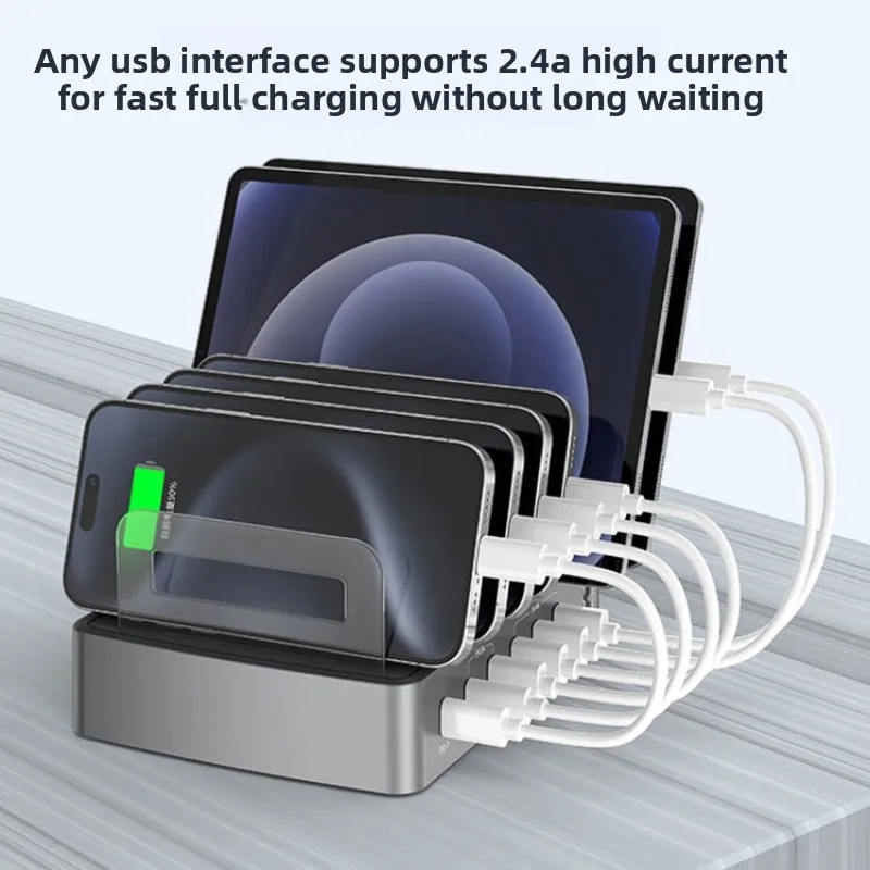 USB Multi - port Charger Desktop Charging Station Type - C Fast Charging Stand Storage Rack For Phone Tablet Office Desktop