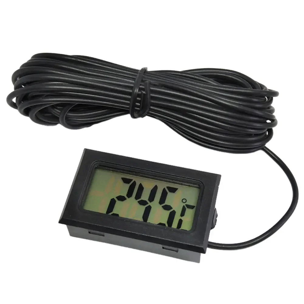 1/2M TPM-10 Digital Temperature Gauge LCD Screen Thermometer Waterproof Probe Temperature Sensor for Car Fish Tank Refrigerator