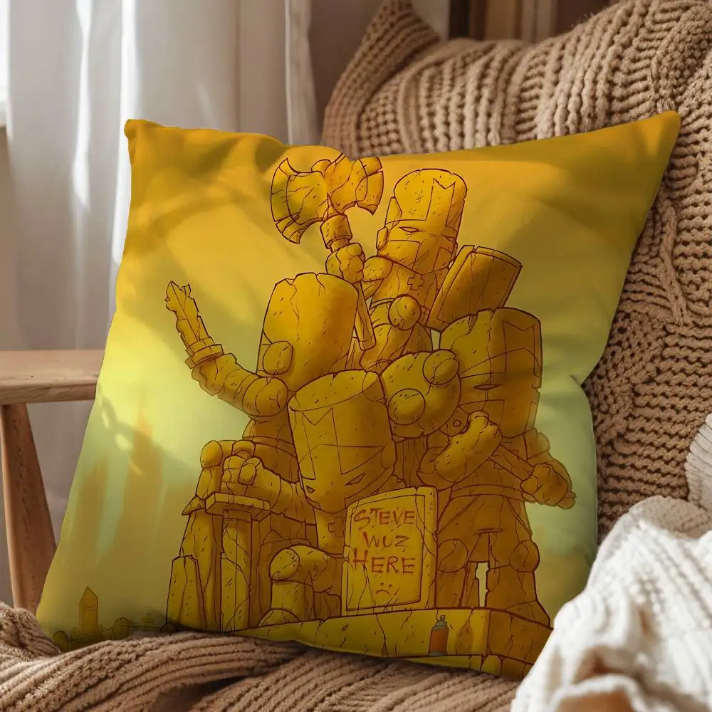Full of fun Art Castle Crashers Cartoon Pillow Cover, 4K HD Printed Cushion Cover case with Various Exquisite Patterns