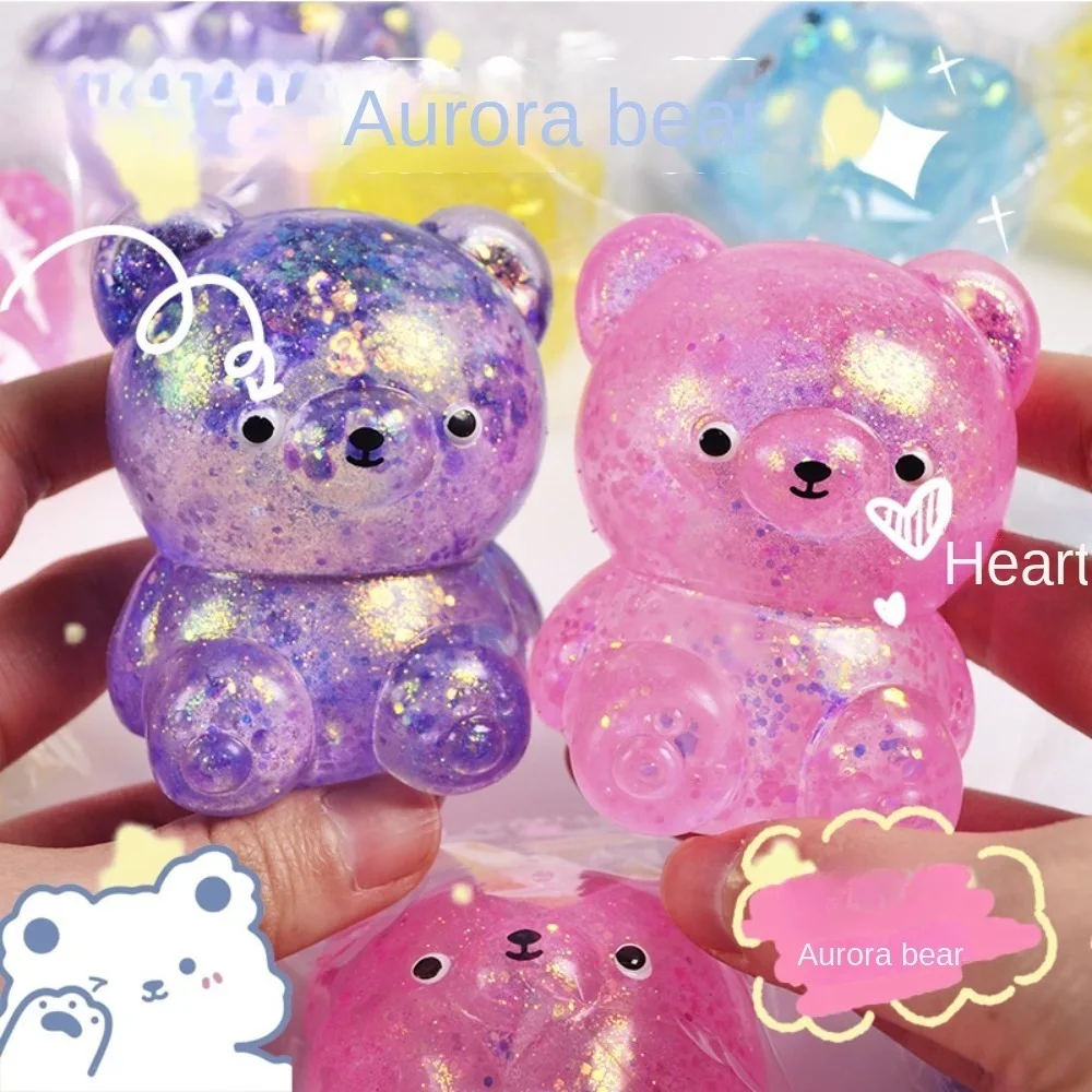 Cute Squishy Bear Fidget Toys Slow Rising Squeeze Toy Funny Stress Reliever Reduce Pressure Prop for Childrens and Adults