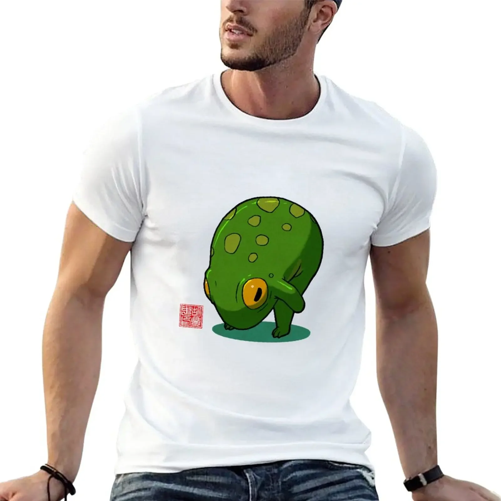 New Yoga Frog Forward Bend T-Shirt baggy shirts Short sleeve tee outfits for men