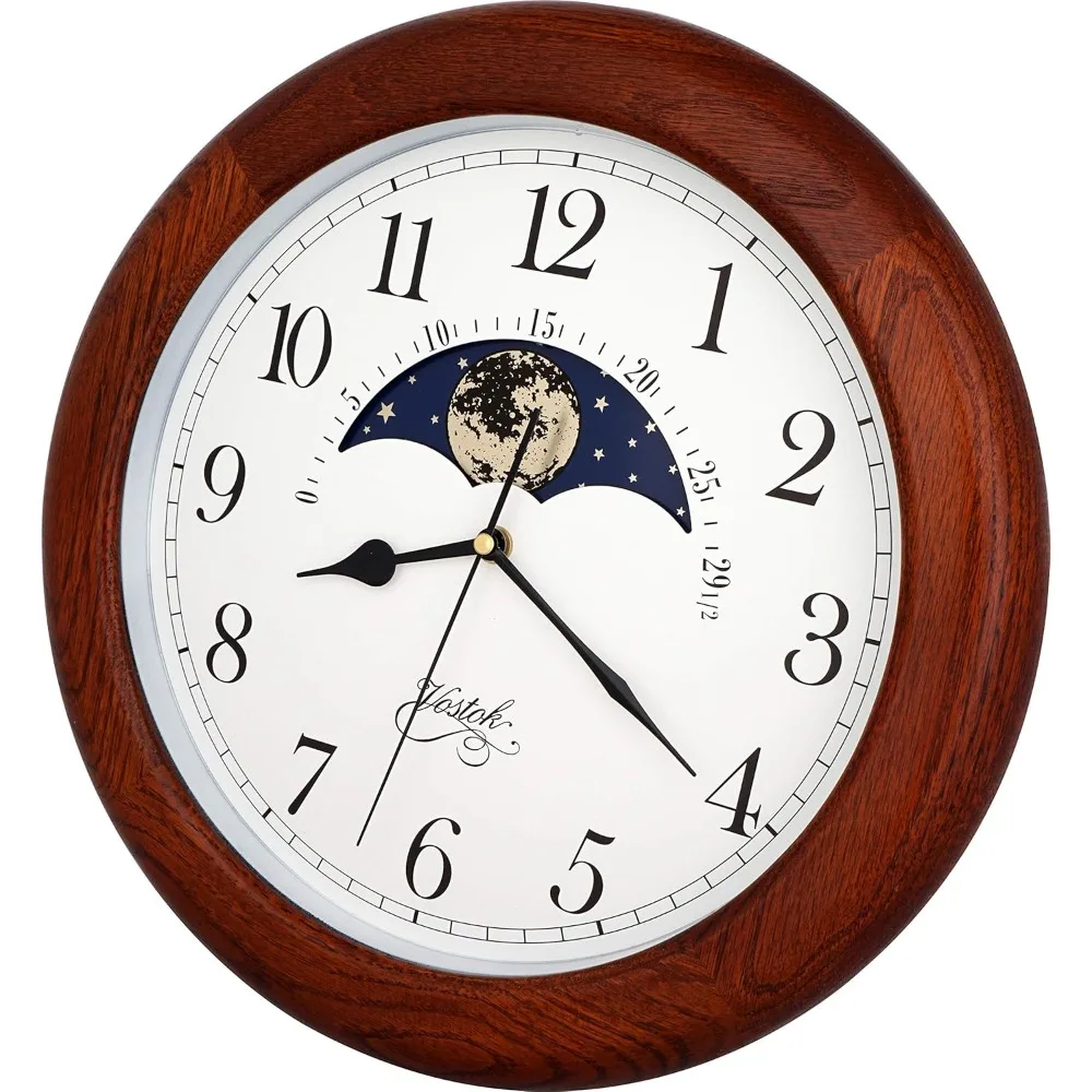 นาฬิกาแขวนผนังแบบกลไก 14 นิ้ว ทำจากไม้โอ๊คแท้ พร้อมเข็มวินาทีแบบเคลื่อนที่เรียบ ดีไซน์สวยงาม เหมาะสำหรับตกแต่งบ้านและเป็นของขวัญ