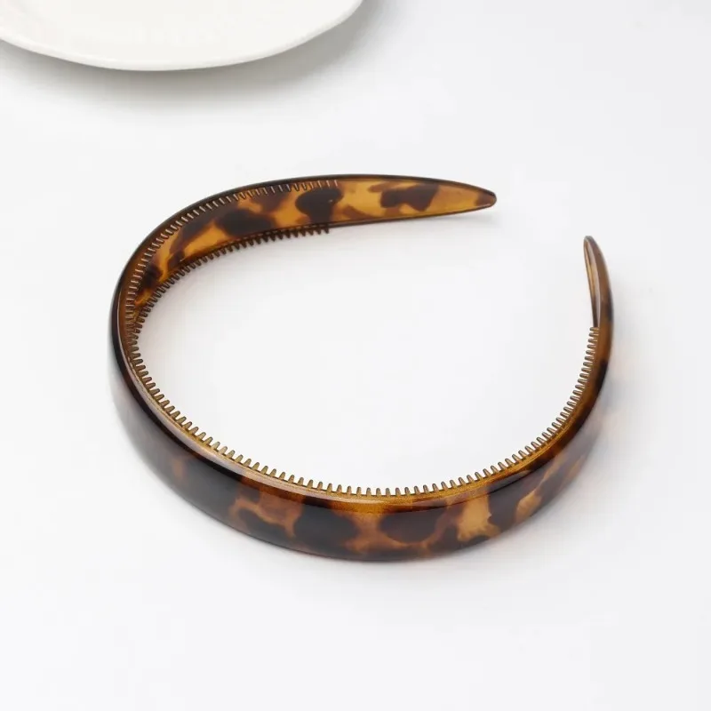 Fashion Acetate Leopard Hair Hoop Tortoiseshell Hair Styling Women Headband Non-slip Teeth Hair Accessories Women's Accessories view 2
