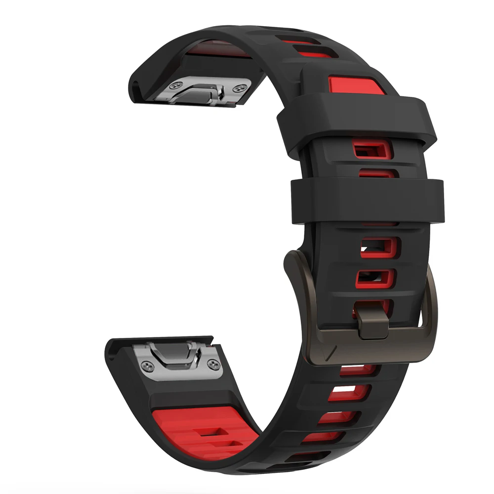 Cinturino sportivo in silicone bicolore 22/26mm per Garmin Fenix 8 7X 7 Pro/Quatix 8 47mm 51mm 7/Instinct 3 2X/Forerunner 970 965/Tactix 8