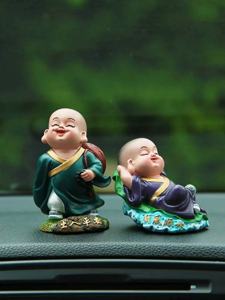 Ornaments For Men, Cute Little Monk Interior Decoration, Car Center Console Dashboard Decoration