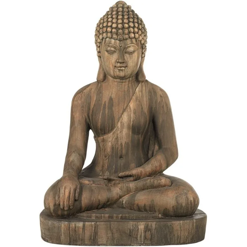 John Timberland Sitting Buddha Statue Sculpture Zen Asian Japanese Garden Decor Outdoor Front Porch Patio Yard Outside Home