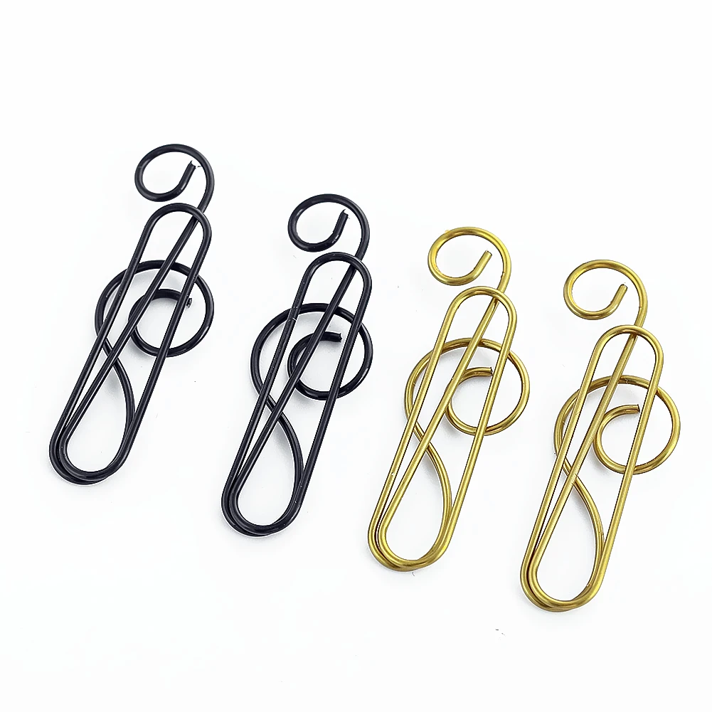 20pcs Musical Note Hook Paper Clips Christmas Holiday Room Decor Wind Chime Hanging Accessory Book Pagination Office Clip Buckle