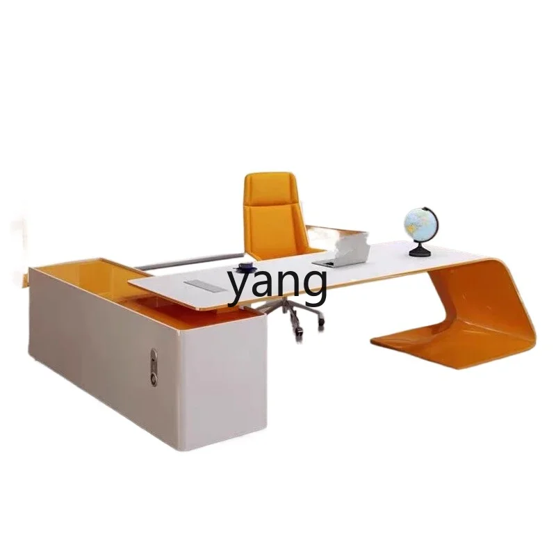 

LMM paint desk fashion light luxury boss table president table and chair combination