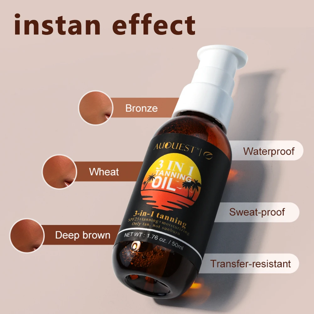 Instant Self Tanning Oil Spray Indoor Tanner sunburn prevention No need Sunlight Men Women Bronzer Body Oil Care AUQUEST