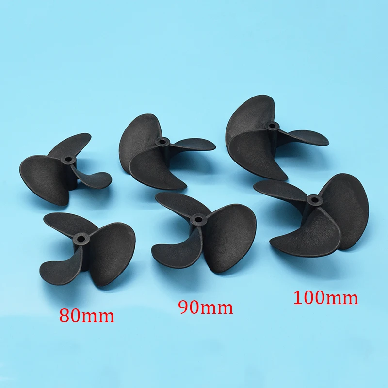 Rc Boat 3Blades propeller 80mm 90mm 100mm Screw Boat Propeller  5mm Shaft Nylon Underwater Propeller Trawler Fishing Boat Remote