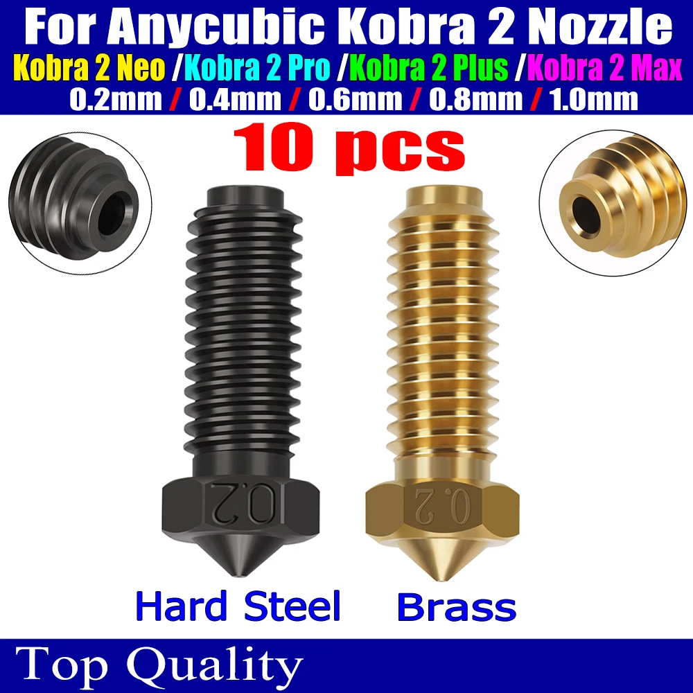 

For Anycubic Kobra 2 Nozzle Kobra 2 Pro/Kobra 2 Plus/Kobra 2 Max/Kobra 2 Neo Nozzle Brass Hardened Steel 3D Printer Parts Nozzle