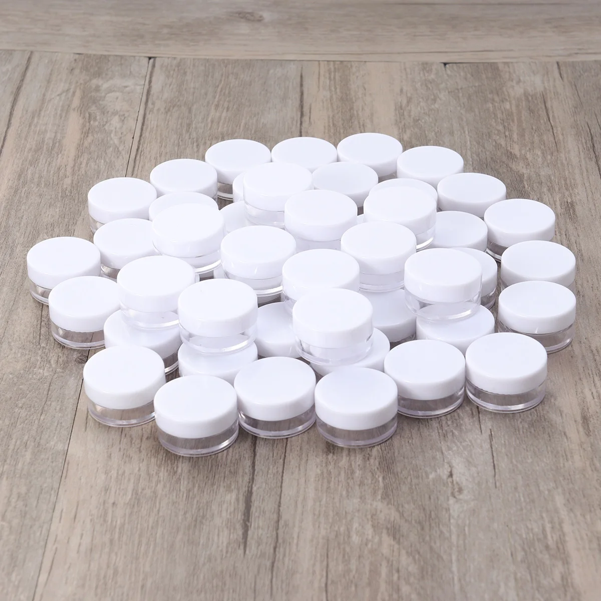 

50pcs 5G Mini Cream Jars Round Travel Containers For Facial Cream Ointments Empty Bottle Set Small Portable Plastic Pots