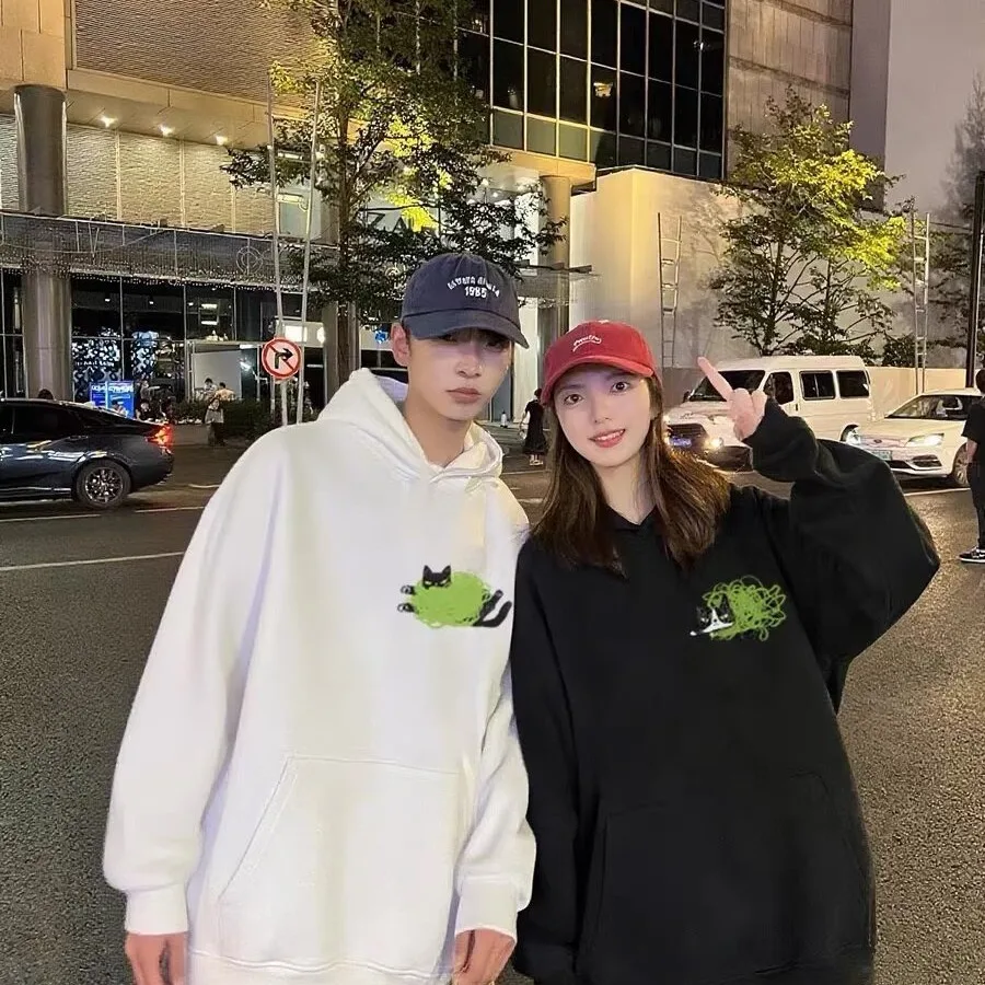 

Мужская одежда Y2k, толстовки с утолщенной флисовой подкладкой, свободная уличная одежда, модный осенний новый повседневный повседневный топ