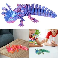 3D Printed Axolotl Toy Collectible Articulated Mechanical Axolotl Figurine 3D Printed Animal for Stress Relief Home Decor