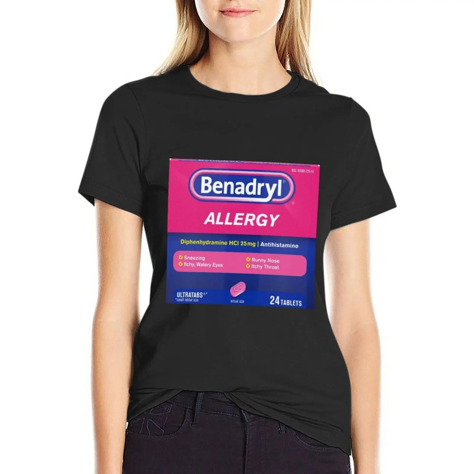 Benadryl Allergy Tabs T-Shirt plus sizes oversized sweat Top Women