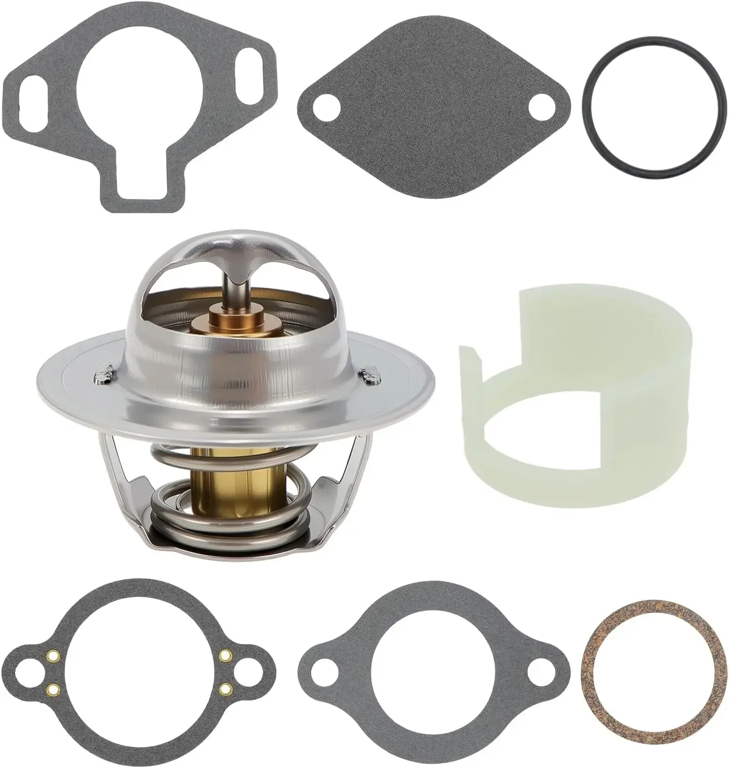 807252Q5 Thermostat Kit with 18-3647 Gaskets Sleeve Fit for Mercruiser V6 V8 4.3L 5.0L 5.7L 7.4L 8.2L 1987-Up 160°