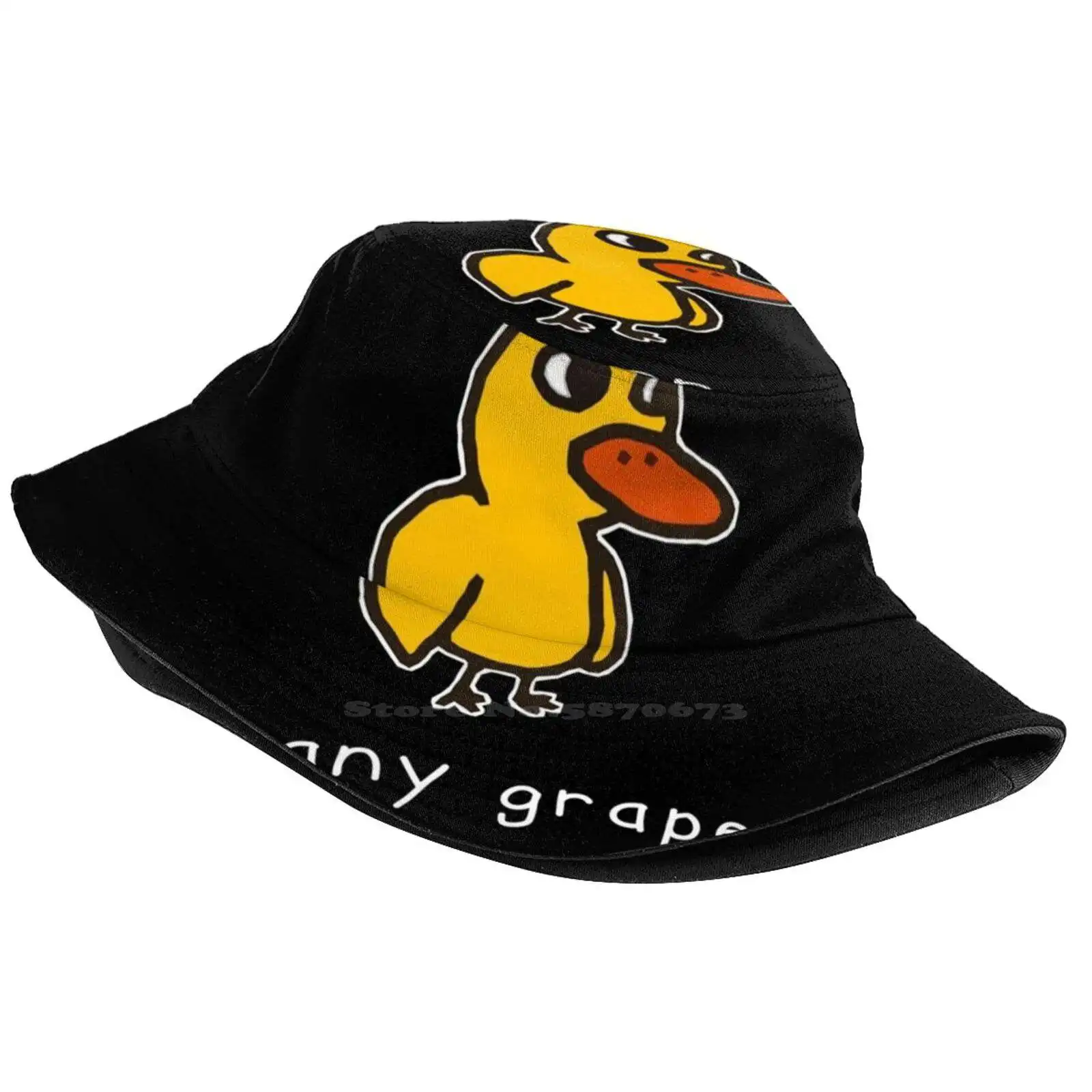 Got Any Grapes ? ( Alt. For Dark Colored Materials ) Unisex Fisherman Hats Cap Duck Song Got Any Grapes Bom Bom Bom Waddle