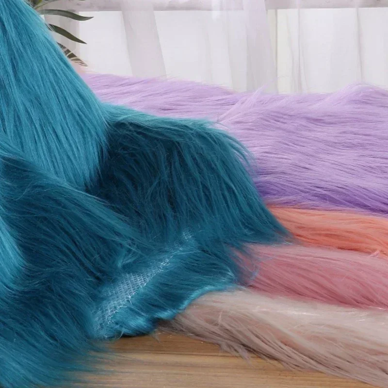 Tecido de Pelo Sintético de Raposa, Pelo Longo de 9cm, para Bonecas de Algodão, Decoração de Interiores DIY, Tapetes e Golas de Roupas