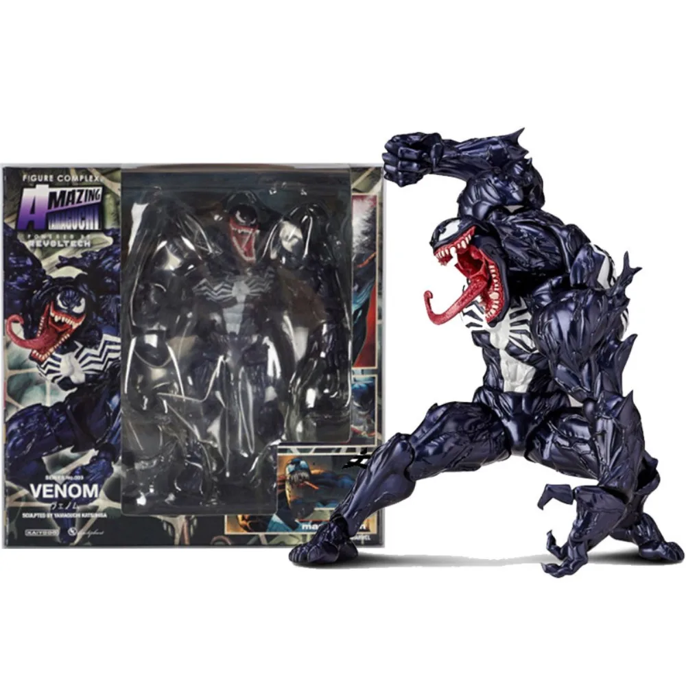 

Domestic Yamaguchi Style Marvel Model 003 Venom Spider Man Handheld Gear Joint Deadly Guardian Mobile Model Toy Desktop Ornament