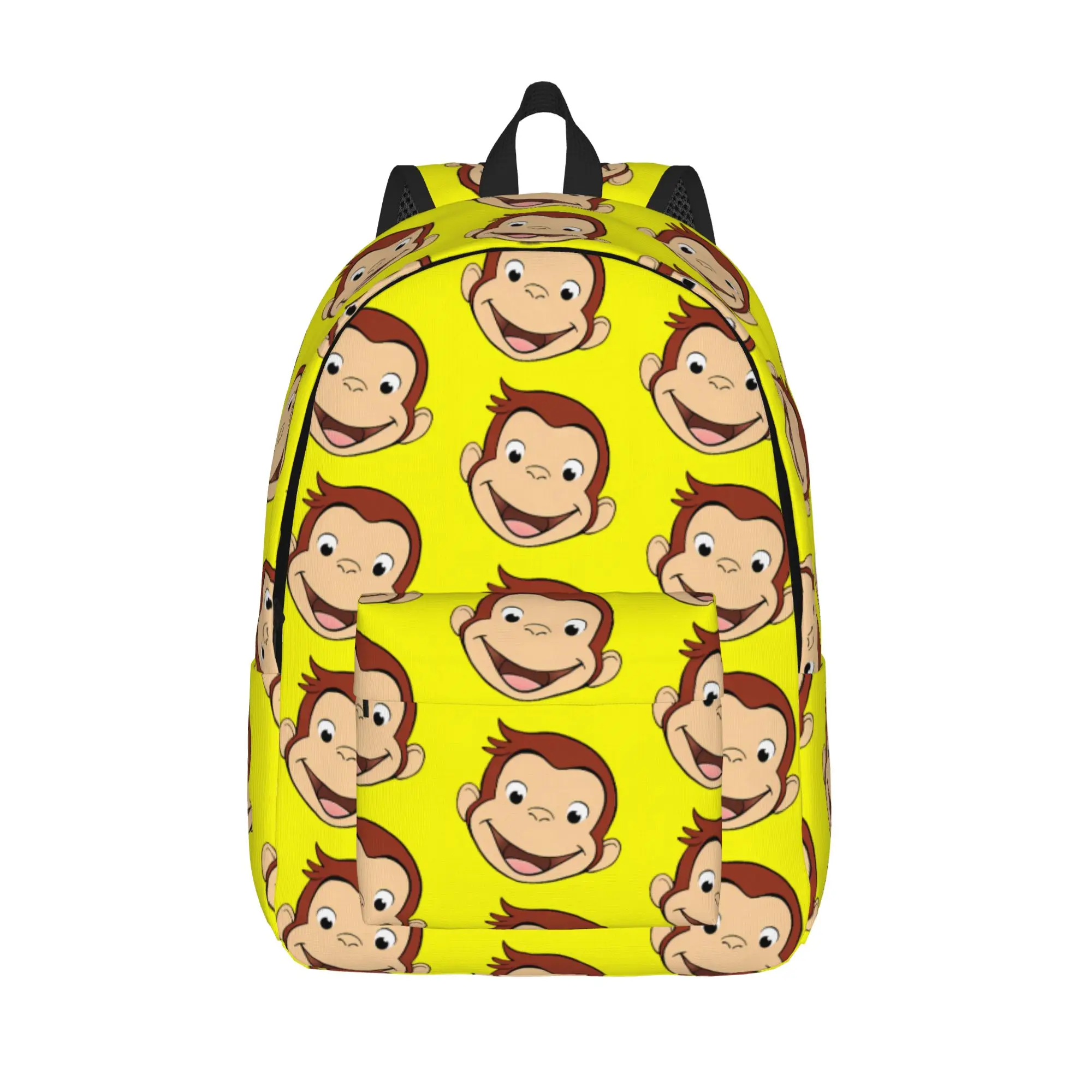 Curious George Monkey Cartoon Cool Backpack Gift Student Business TV Series Daypack for Men Women Laptop Canvas Bags