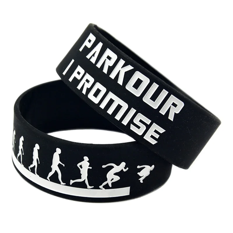 1 Stück 1 Zoll Breites Parkour Sport Motivations-Armband Ich Verspreche Silikon-Armband für Fitness – Detail 8