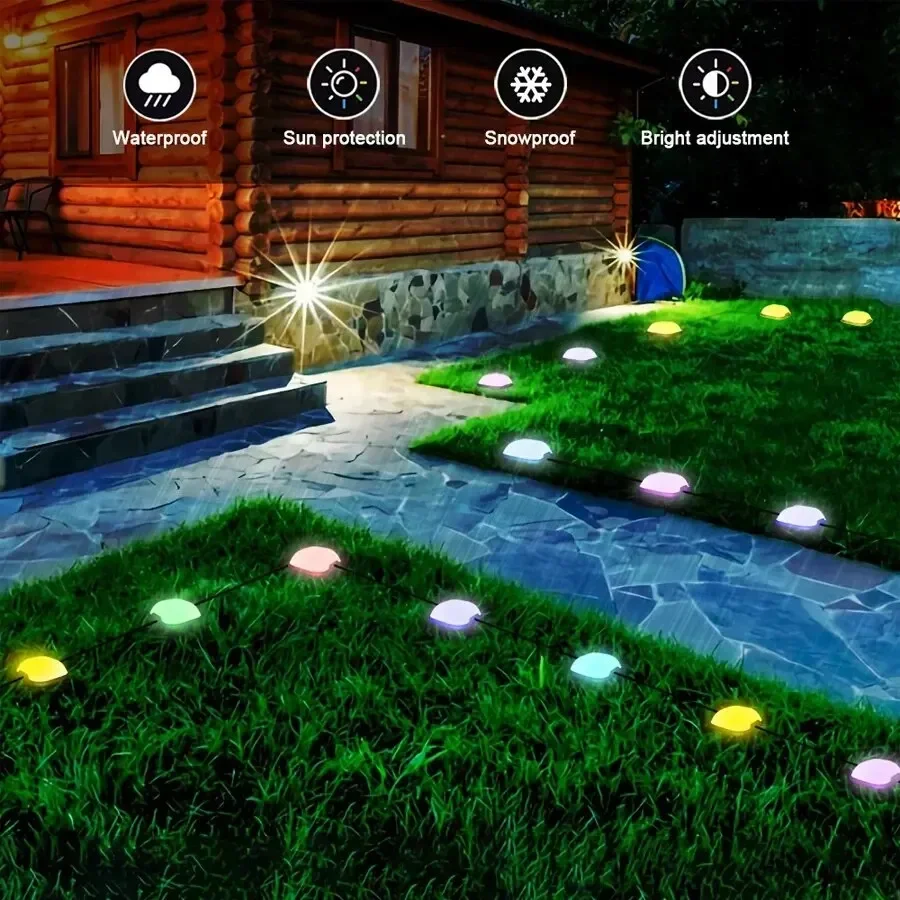 10 Meters Smart Lawn Lamp 20LED String Light RGB Remote Control Bluetooth App Dimmable Festoon for Outdoor Party Garden Decor