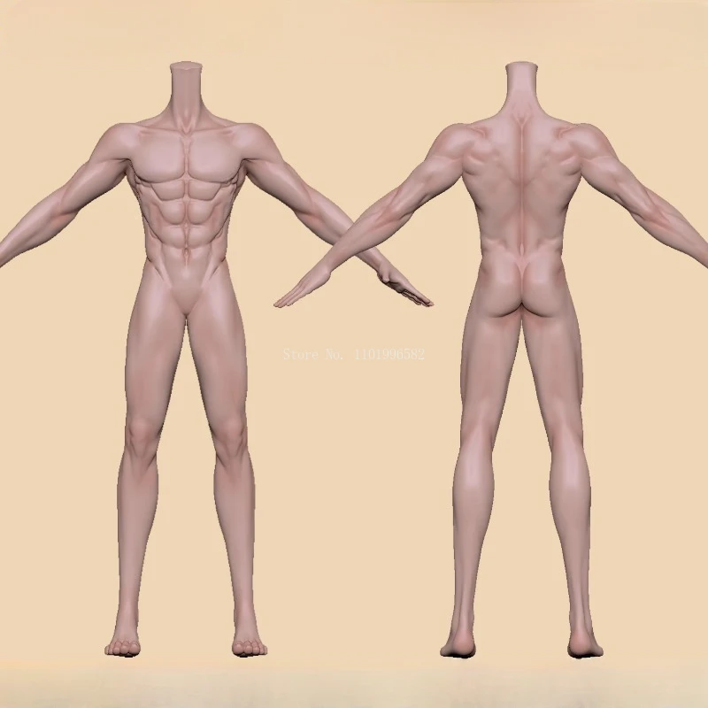 18cm Super Strong Muscle Animation Body Ultra Light Clay Man Body Silicone Mold DIY Polymer Clay Cartoon Character Making Mold