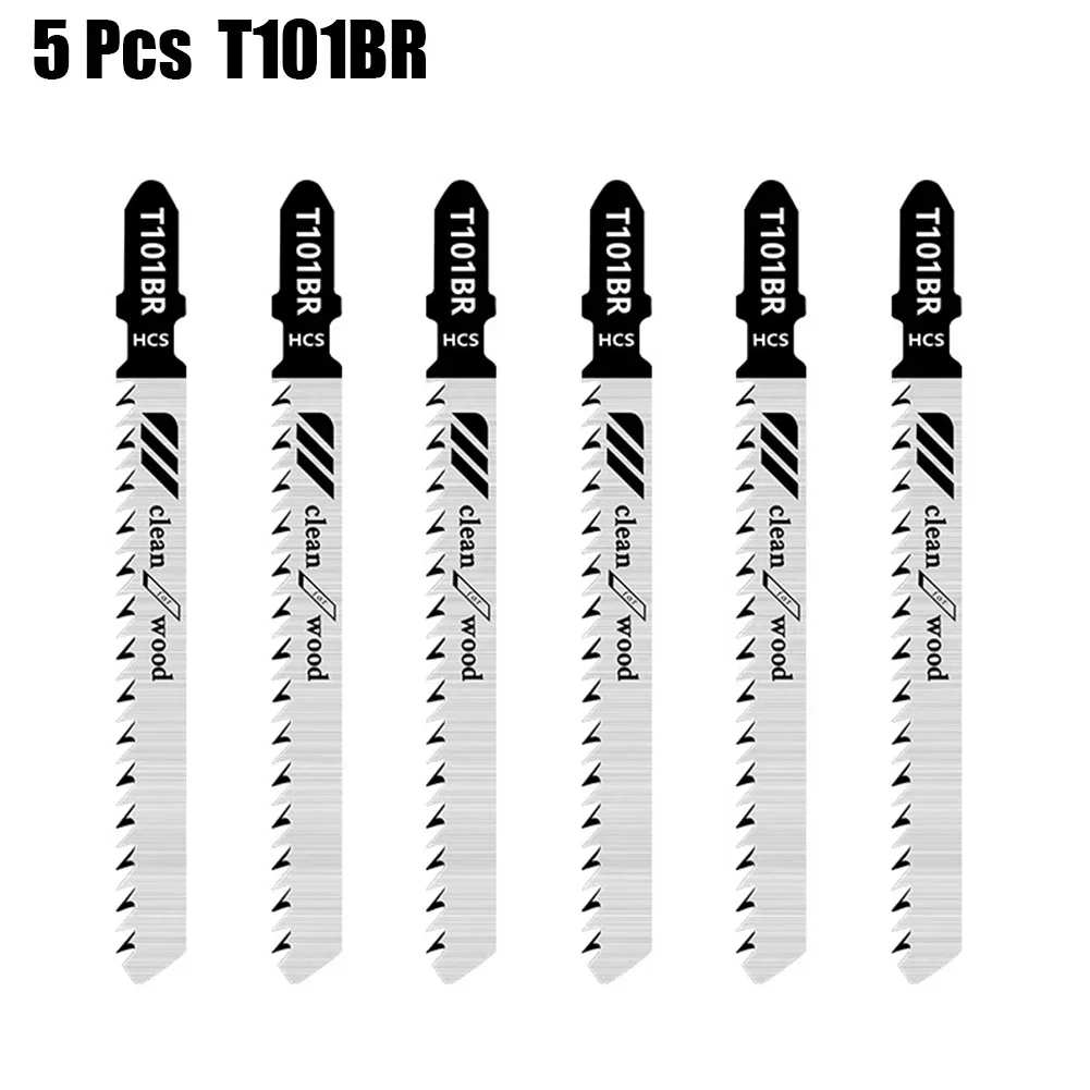 5PCS/set Jigsaw Blades T101BR Plasic Cutting Sawblade Woodworking Tools 100mm Accessories Fits Power Tool Parts For Plywood