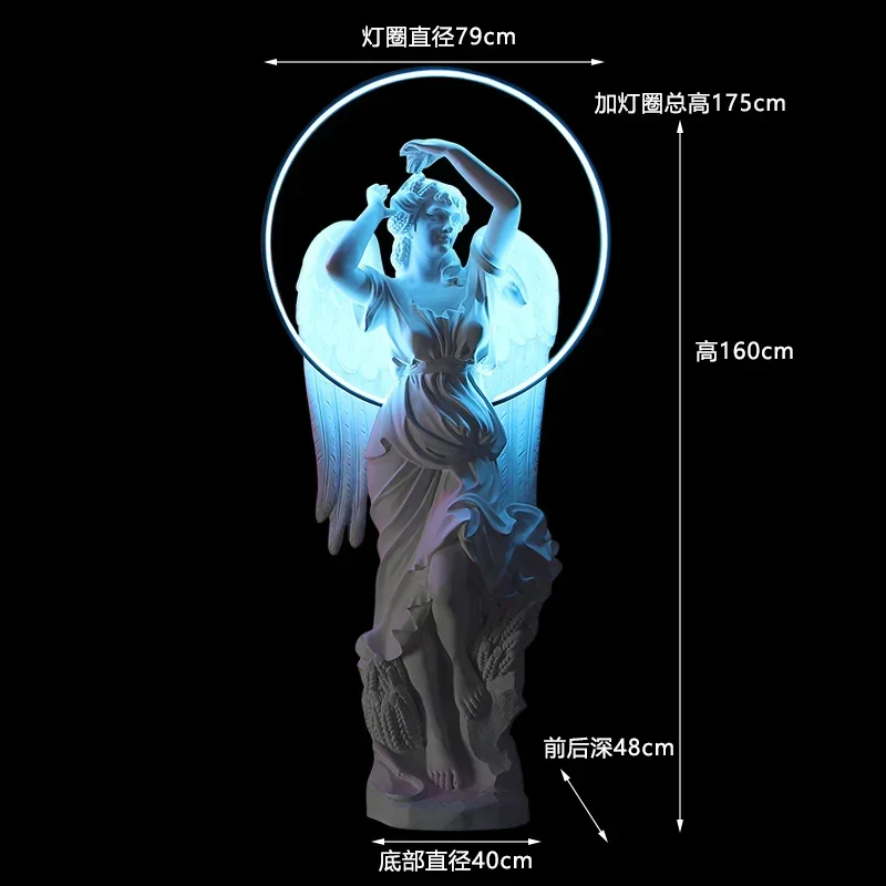TQH Bar Luminous Four Seasons Angel Decorative Ornament Large Fiberglass Sculpture Lucky