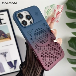 Heat Dissipation Mesh Gradient For Magsafe Wireless Charge Case For iPhone 16 15 14 Plus 12 13 Pro Max Breathable Magnetic Cover