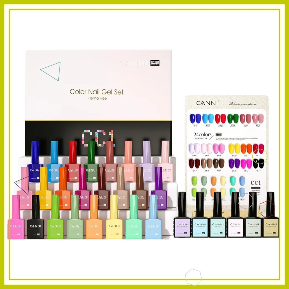 

30Pcs Hema-Free Gel Nail Polish Set, Soak Off LED Nail Art Kit for DIY Manicure at Home in Various Colors