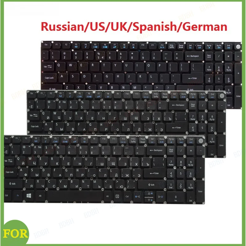 Клавиатура для ноутбуков Acer Aspire ES1-523 ES1-532 ES1-533 ES1-572 V15 VN7-572G VN7-592G (русская/американская/британская/испанская/латинская/немецкая/итальянская)