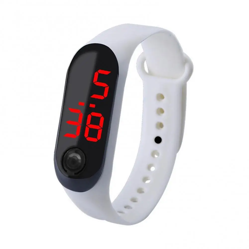 LED Screen Digital Watch Fitness Sports Electronic Digital Watch Bracelet  Single Button Control Wristwatches Women Men Watches