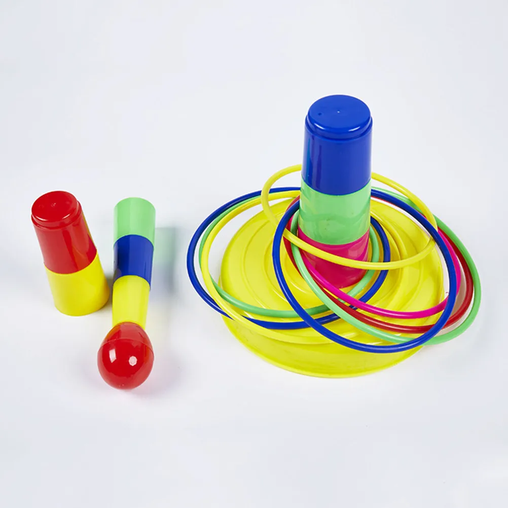 

1Set Children Ring Toss Set Fun Colorful Throwing Rings Game Safe Water Based Paints Promotes Problem Solving Motor