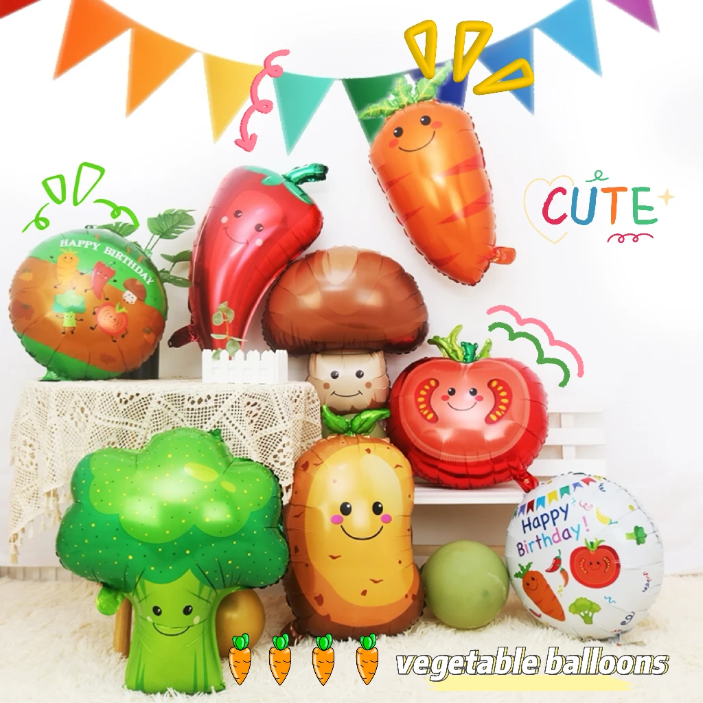 Vegetable Helium Foil Balloons Corn Carrot pepper Ballon mushroon potato tomato broccoli globos for Birthday Party Decoration