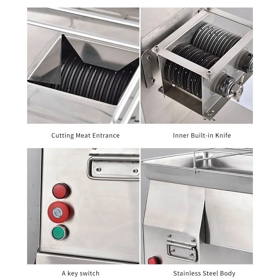 Factory Outlet Electric Table Type Automatic Commercial Meat Slicer Cutter Shredded Meat Cutting Machine