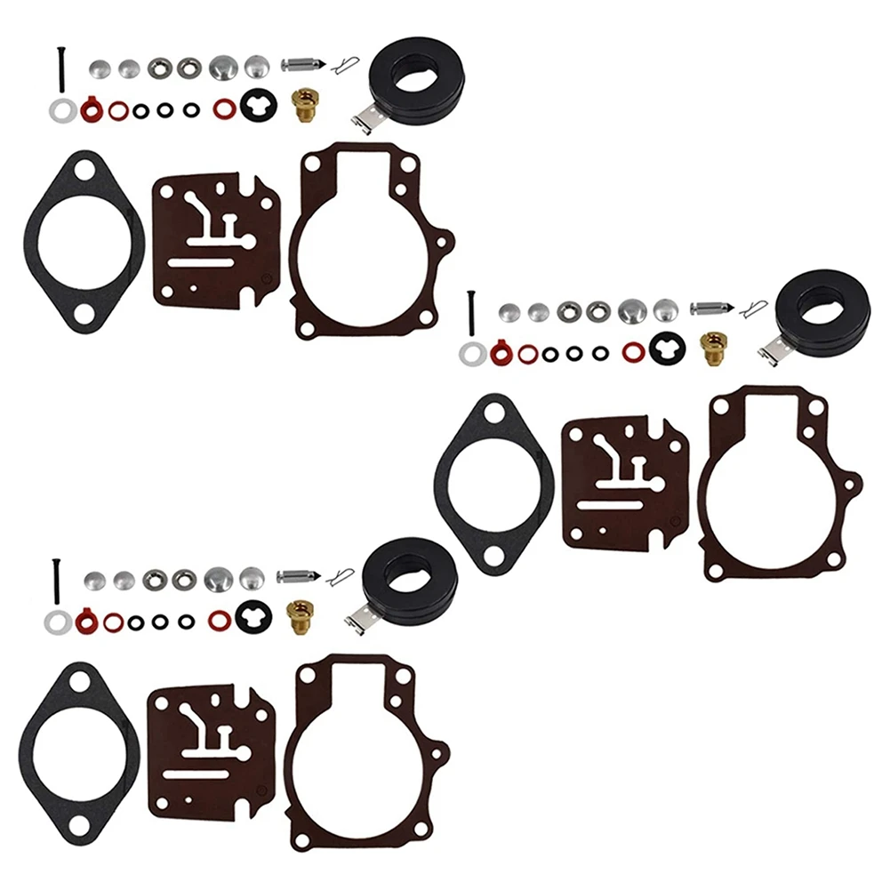 Carb 재건 수리 키트 및 플로트, Johnson Evinrude 396701 65 70 75 HP에 적합, 3 x 카브레타
