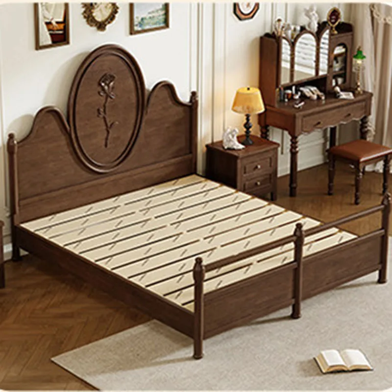 

Luxury Bedroom Bed Wooden Storage Frame Floor Full Girls Design Simple Massage Bed Princess Sleeping Muebles Trendy Furniture