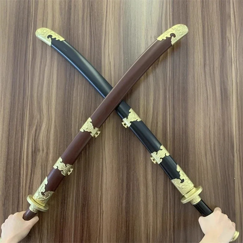 

Rubber Swords Ancient Embroidered Spring Swords Cold Weapons with Scabbards Brocade Guard Props 90cm