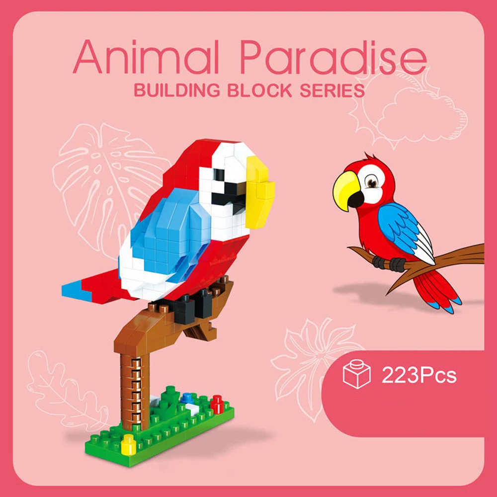 3D Tier Super Mini Rosa Schwein Panda Hamster Schnecke Montage Mikro-Bausteine Spielzeug - Einfaches Puzzle-Geschenk für Kinder, Partyzubehör – Detail 4