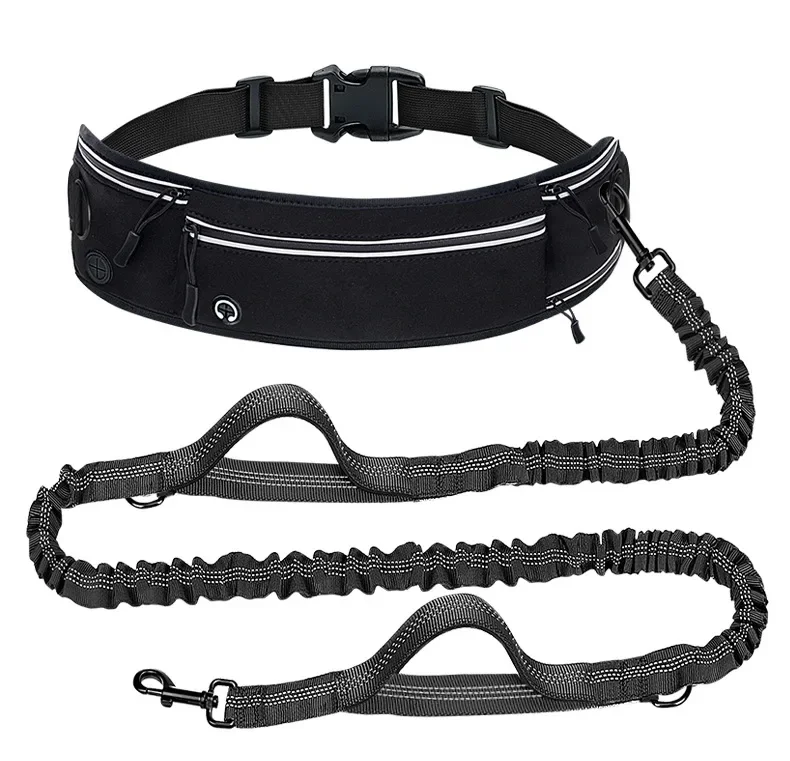 

Anti Pull Dog Leash Reflective Nylon Retractable Running Waist Pack Multi Functional Pet Walking Belt pet dog accessories